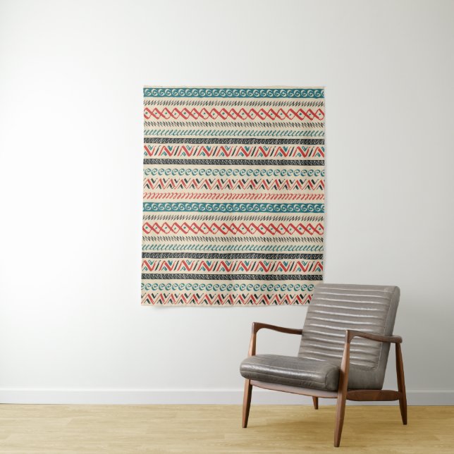 Aztec Pattern tapestry (In Situ)