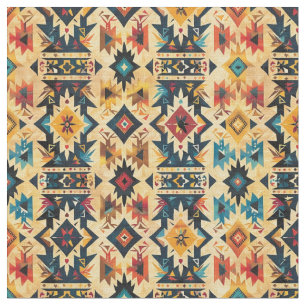 Aztec Pattern-Vibrant Tribal Geometric Fabric