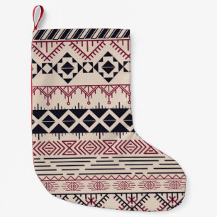 Aztec pattern. Vintage tribal background Small Christmas Stocking