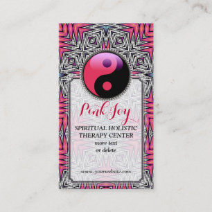 Aztec Pink Joy YinYang New Age Yoga Business Card