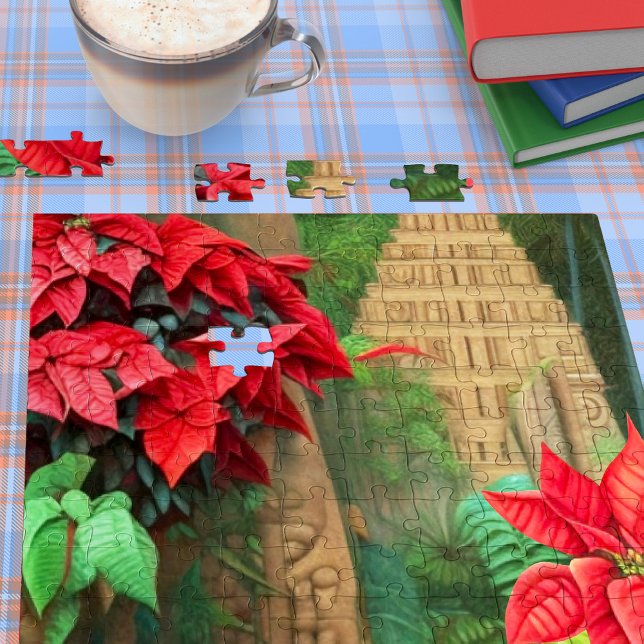 Aztec Poinsettias #1 Jigsaw Puzzle (Creator Uploaded)