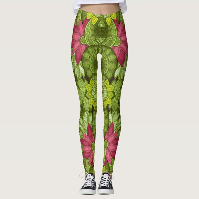 Aztec Purple Pashion Leggings (Front)