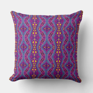 Aztec Purple Pattern Throw Pillow