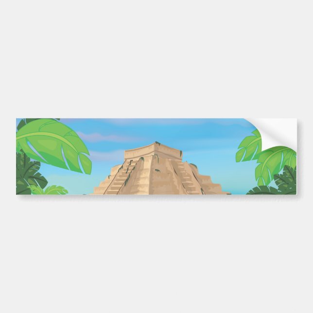 Aztec Pyramid Bumper Sticker (Front)
