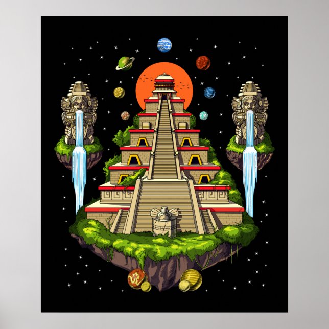 Aztec Pyramid Island Poster (Front)