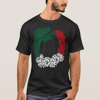Aztec Quetzalcoatl Serpent Mexican Flag Mexico Roo T-Shirt