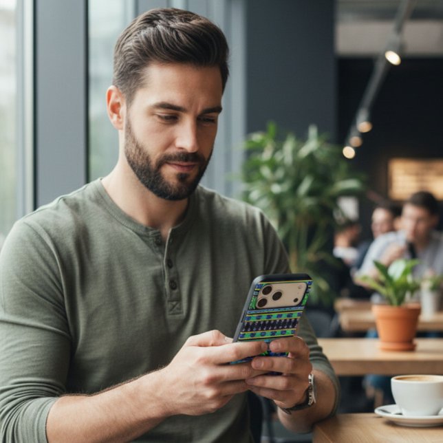 Aztec Rayure Bleue (Créateur téléchargé)