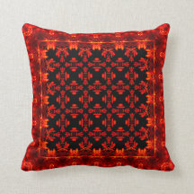 Aztec Red Leafy Ethnic Style Pattern
