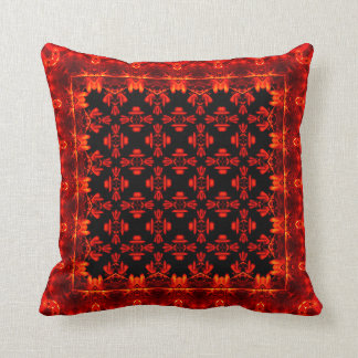 Aztec Red Leafy Ethnic Style Pattern Throw Pillow