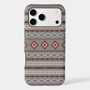 Aztec Rust Cream Brown Gray Mixed Motifs Pattern