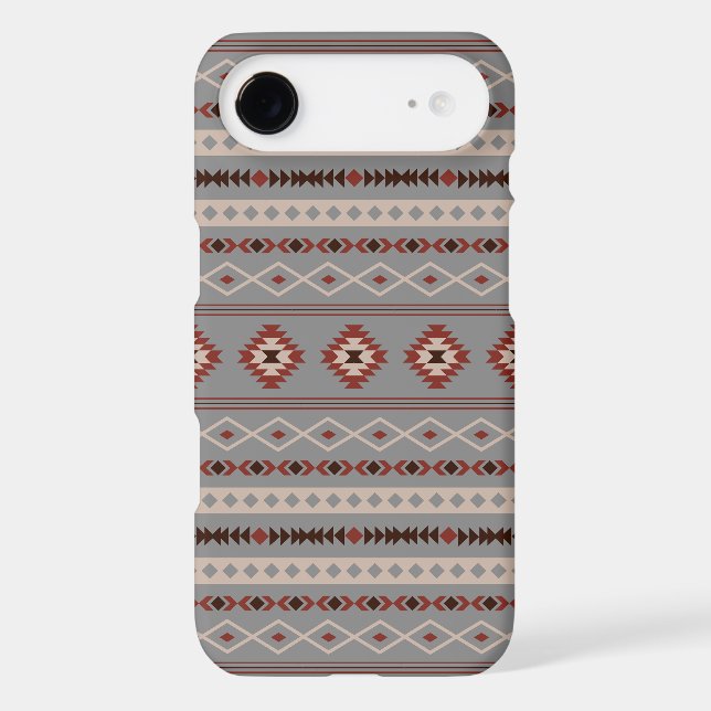 Aztec Rust Cream Brown Gray Mixed Motifs Pattern (Back)