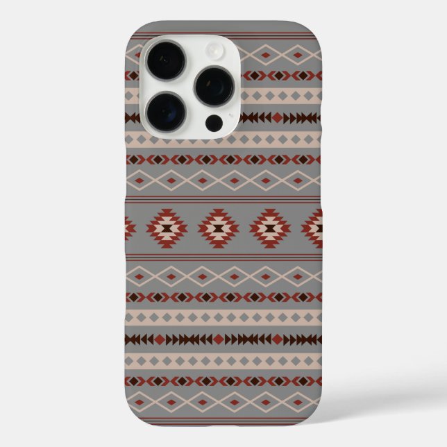 Aztec Rust Cream Brown Grey Mixed Motifs Pattern Case-Mate iPhone Case (Back)