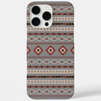 Aztec Rust Cream Brown Grey Mixed Motifs Pattern