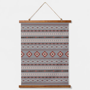Aztec Rust Cream Brown Grey Mixed Motifs Pattern Hanging Tapestry