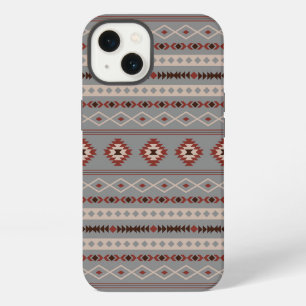 Aztec Rust Cream Brown Grey Mixed Motifs Pattern iPhone 13 Case