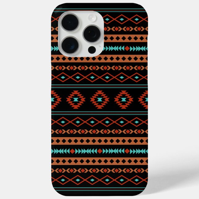 Aztec Rusts Teal Black Mixed Motifs Pattern Case-Mate iPhone Case (Back)