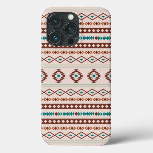 Aztec Rusts Teal Cream Mixed Motifs Pattern iPhone 13 Pro Case
