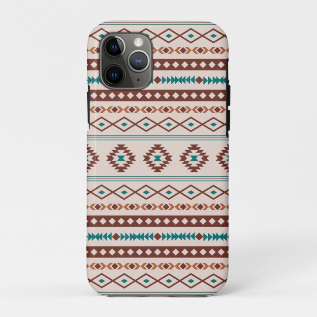Aztec Rusts Teal Cream Mixed Motifs Pattern Case-Mate iPhone Case (Back)