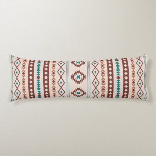 Aztec Rusts Teal Cream Mixed Motifs V Pattern Body Pillow