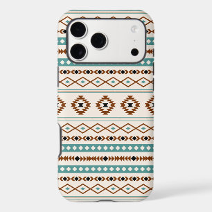 Aztec Sarcelle Terre Cuite Noir Crème Motif Mixte
