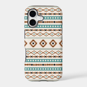Aztec Sarcelle Terre Cuite Noir Crème Motif Mixte