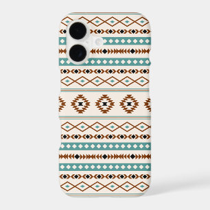 Aztec Sarcelle Terre Cuite Noir Crème Motif Mixte
