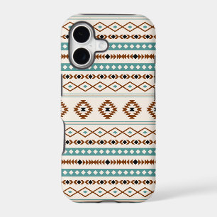 Aztec Sarcelle Terre cuite Noir Crème Motif Mixte