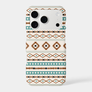 Aztec Sarcelle Terre Cuite Noir Crème Motif Mixte
