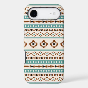 Aztec Sarcelle Terre Cuite Noir Crème Motif Mixte