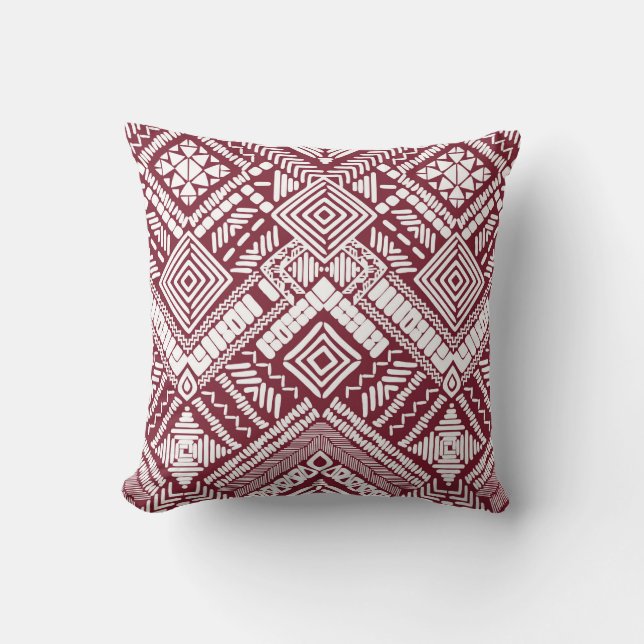 Aztec seamless pattern throw pillow (Front)