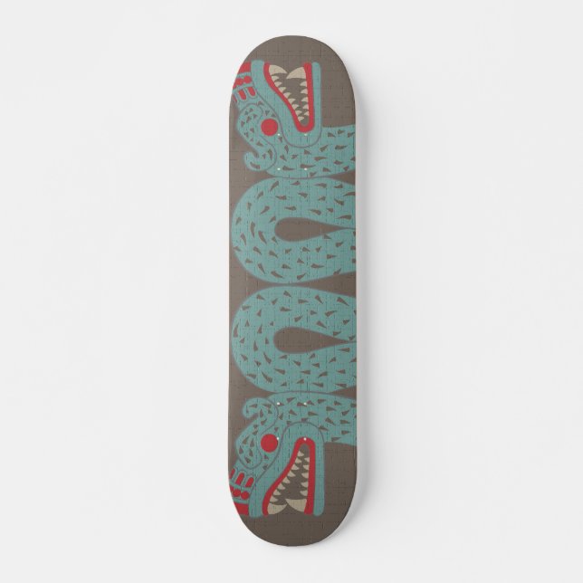 Aztec Serpent Skateboard (Front)