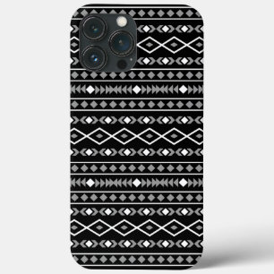 Aztec Shapes Pattern Grey White Black iPhone 13 Pro Max Case
