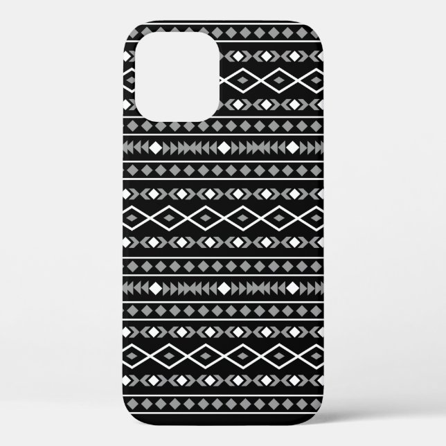 Aztec Shapes Pattern Grey White Black Case-Mate iPhone Case (Back)