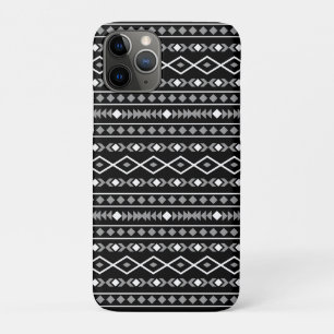 Aztec Shapes Pattern Grey White Black iPhone 11 Pro Case