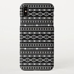 Aztec Shapes Pattern Grey White Black iPhone XS Max Case