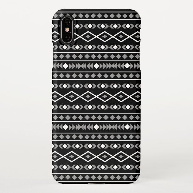 Aztec Shapes Pattern Grey White Black iPhone Case (Back)