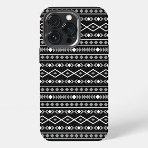 Aztec Shapes Pattern Grey White Black iPhone 13 Pro Case