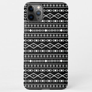 Aztec Shapes Pattern Grey White Black iPhone 11Pro Max Case