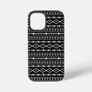 Aztec Shapes Pattern Grey White Black iPhone 12 Mini Case