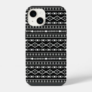 Aztec Shapes Pattern Grey White Black iPhone 14 Case
