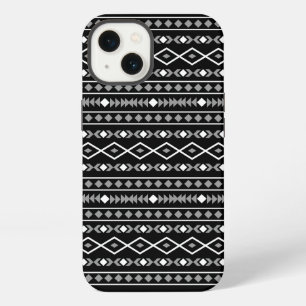 Aztec Shapes Pattern Grey White Black iPhone 13 Case