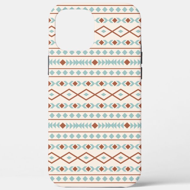 Aztec Shapes Pattern Rust Teal Cream Case-Mate iPhone Case (Back)