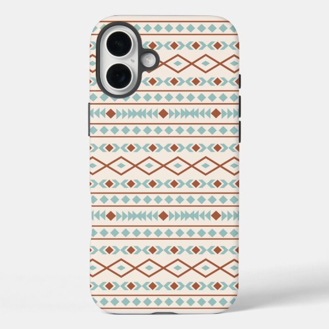 Aztec Shapes Pattern Rust Teal Cream Case-Mate iPhone Case (Back)