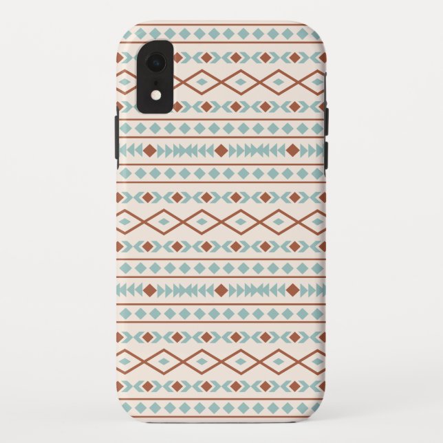 Aztec Shapes Pattern Rust Teal Cream Case-Mate iPhone Case (Back)
