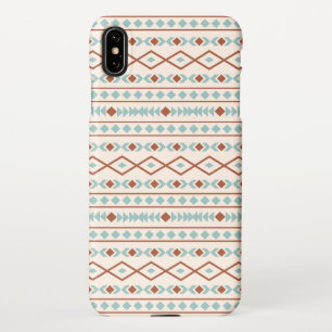 Aztec Shapes Pattern Rust Teal Cream iPhone XS Max Case