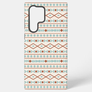Aztec Shapes Pattern Rust Teal Cream Samsung Galaxy Case