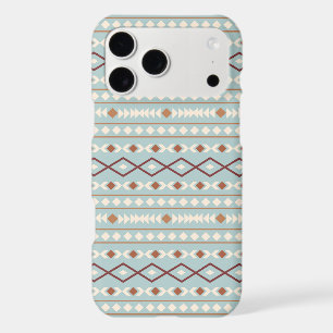 Aztec Shapes Pattern Rusts Cream Teal-Blue