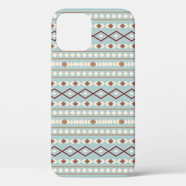 Aztec Shapes Pattern Rusts Cream Teal-Blue Case-Mate iPhone Case (Back)
