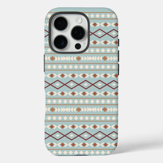 Aztec Shapes Pattern Rusts Cream Teal-Blue Case-Mate iPhone Case (Back)