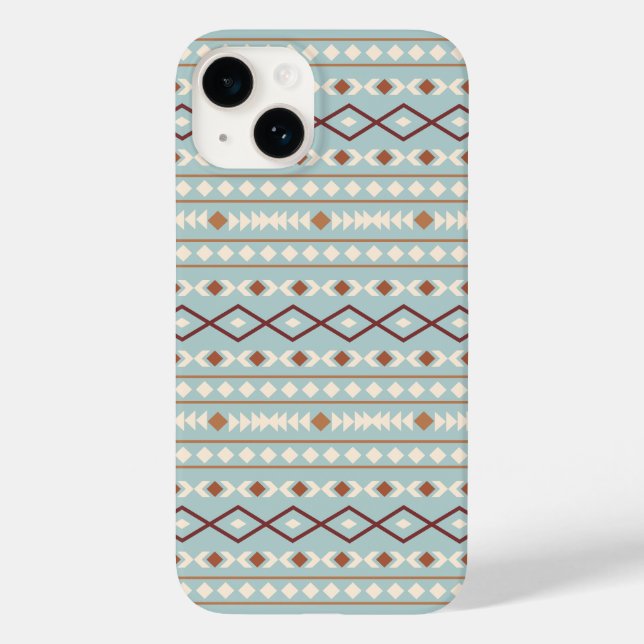 Aztec Shapes Pattern Rusts Cream Teal-Blue Case-Mate iPhone Case (Back)